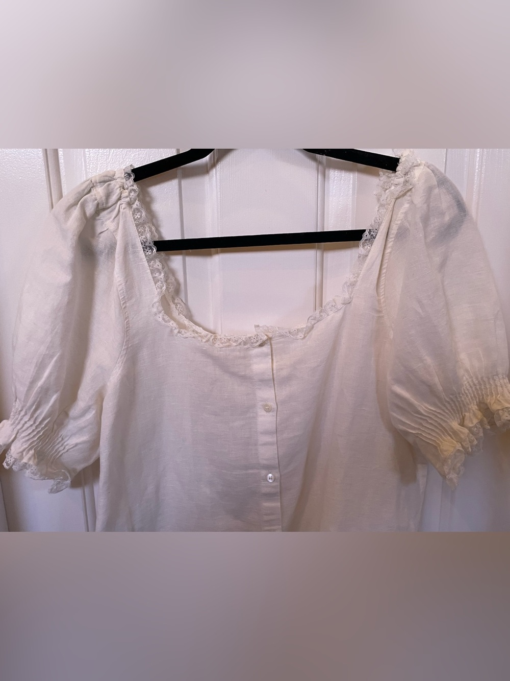 Sezane Frances Blouse in Ecru Size 8/Fr 40 - Picture 8 of 13